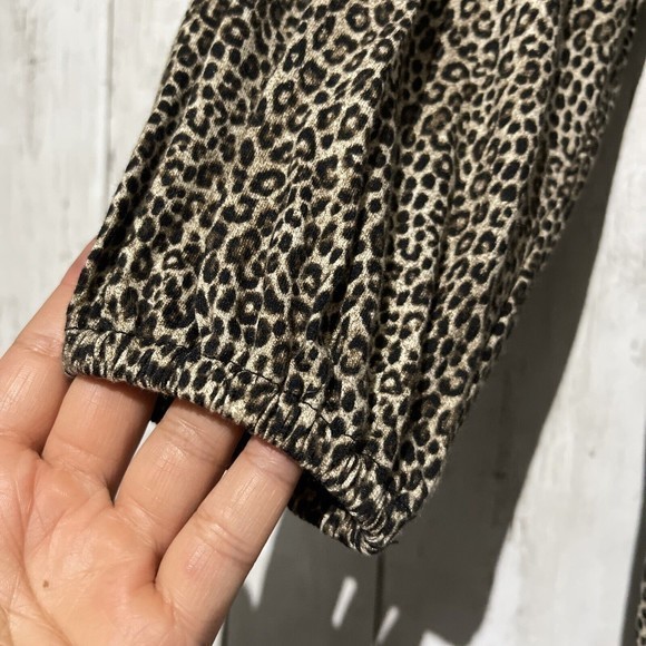 Michael Kors Persian Leopard Print Knit Jersey Peasant Top Women's Size L - Picture 4 of 7